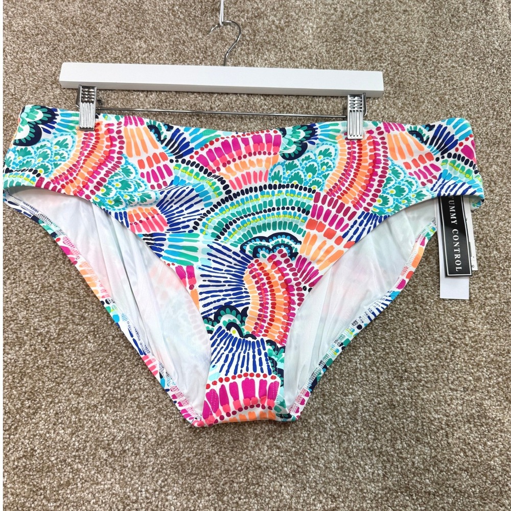 La Blanca Multi Pattern Tummy Control High Waist Bikini Bottom 20W 20 NEW Swim
